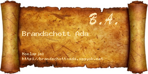 Brandschott Ada névjegykártya